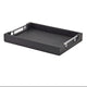 Genware Solid Black Tray With Metal Handles 35 x 25cm