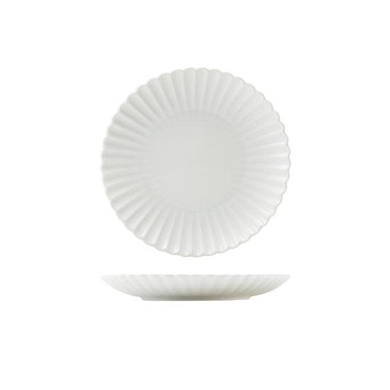 Incise Porcelain Scalloped Coupe Plate 20cm (Box Of 6)