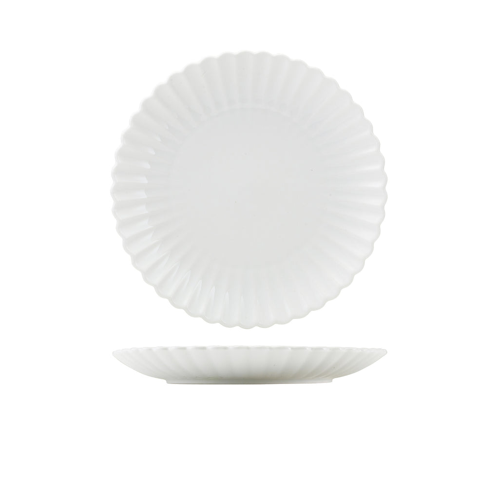 Incise Porcelain Scalloped Coupe Plate 26cm (Box Of 6)
