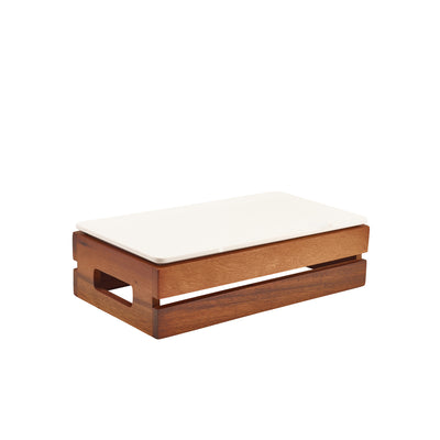 Genware Acacia Wood Low Box/ Riser GN 1/3