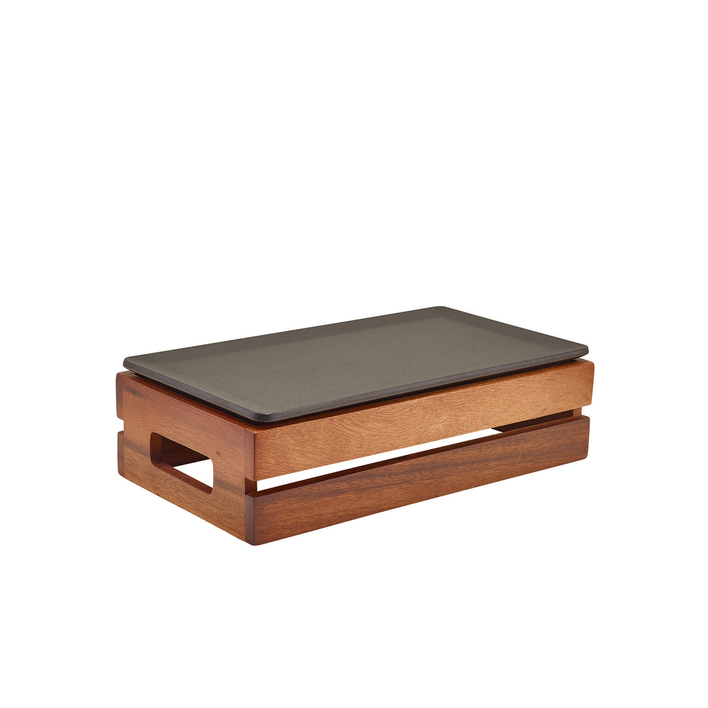 Genware Acacia Wood Low Box/ Riser GN 1/3