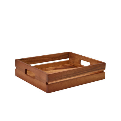 Genware Acacia Wood Low Box/ Riser GN 1/2