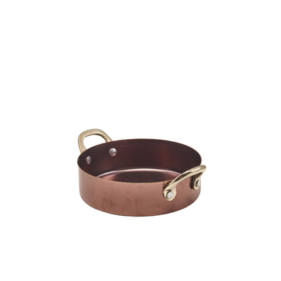 Genware Copper Vintage Steel Mini Casserole Dish 12.25 x 3.5cm (Box Of 6)