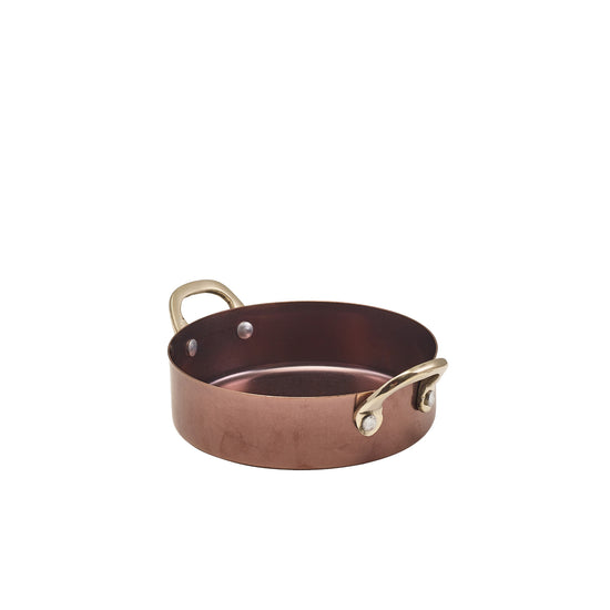 Genware Copper Vintage Steel Mini Casserole Dish 12.25 x 3.5cm (Box Of 6)