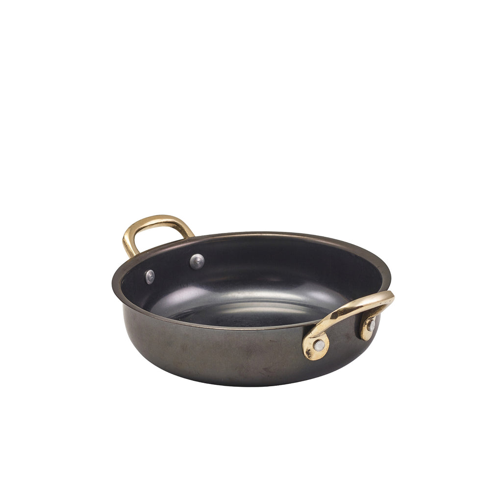 Genware Black Vintage Steel Round Dish 15.5 x 4cm (Box Of 6)